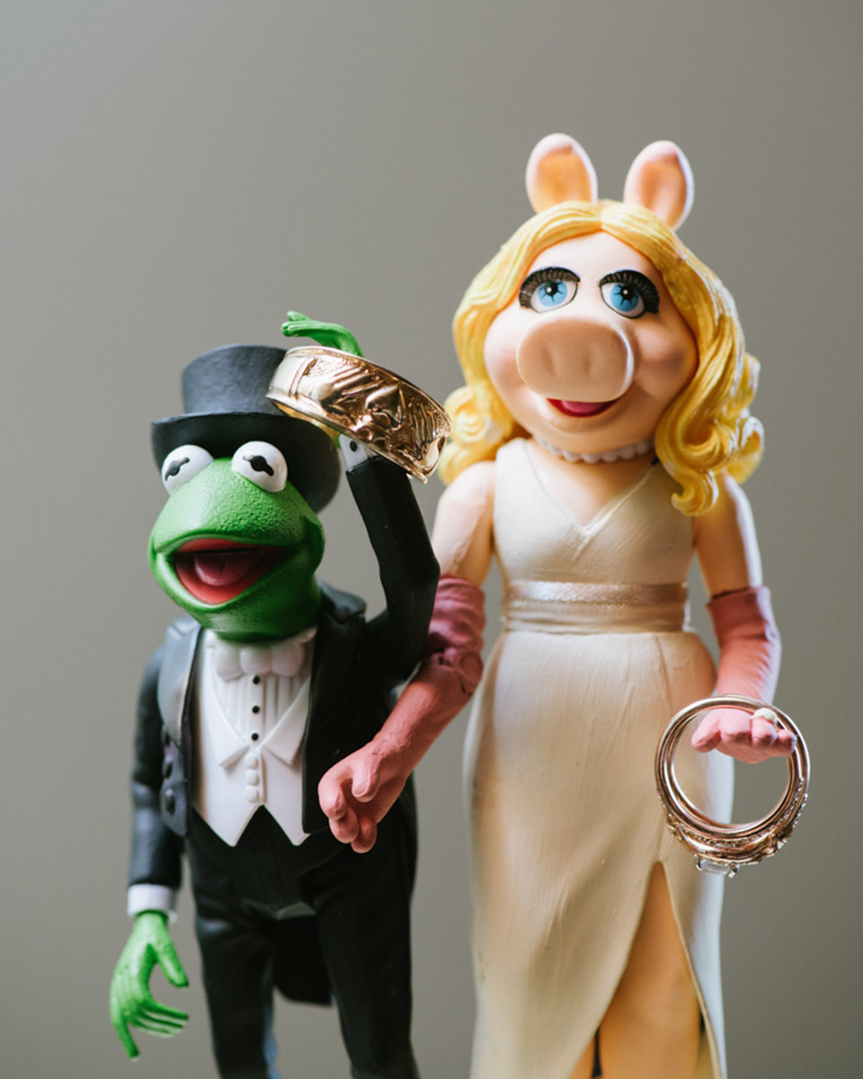 muppets cake topper fun funny quirky unique wedding love rings ringshot