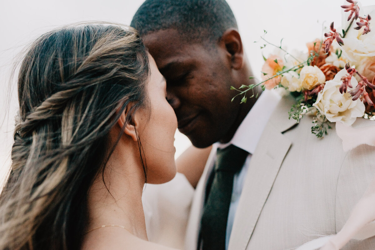Utah elopement photographer captures close up of couple