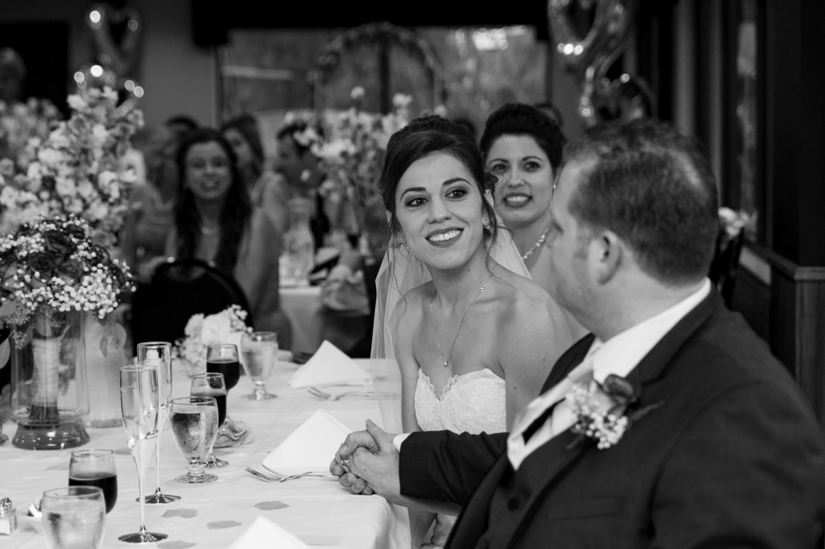 bride glances at groom