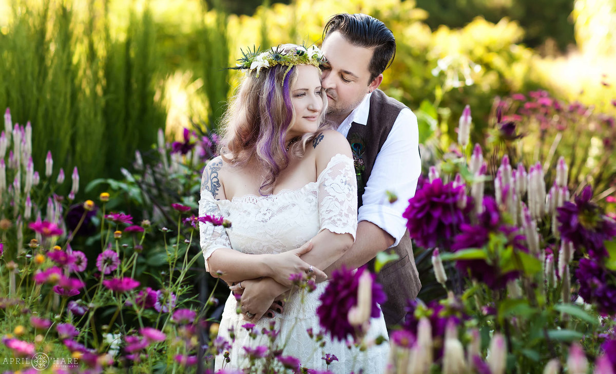 Beautiful garden wedding photography at Denver Botanic Gardens Colorado