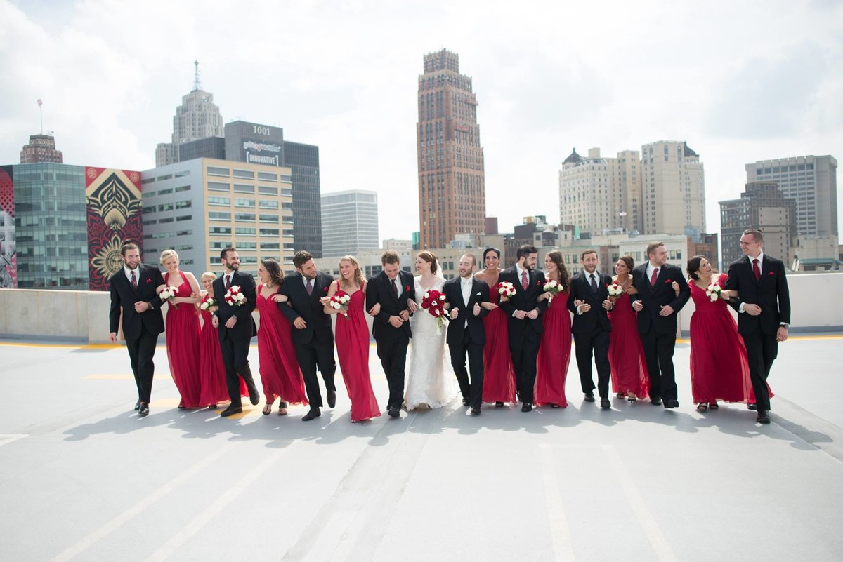 z-lot-parking-garage-wedding-pictures-detroit-wedding-photographer-girl-with-the-tattoos-michigan-wedding-photographer