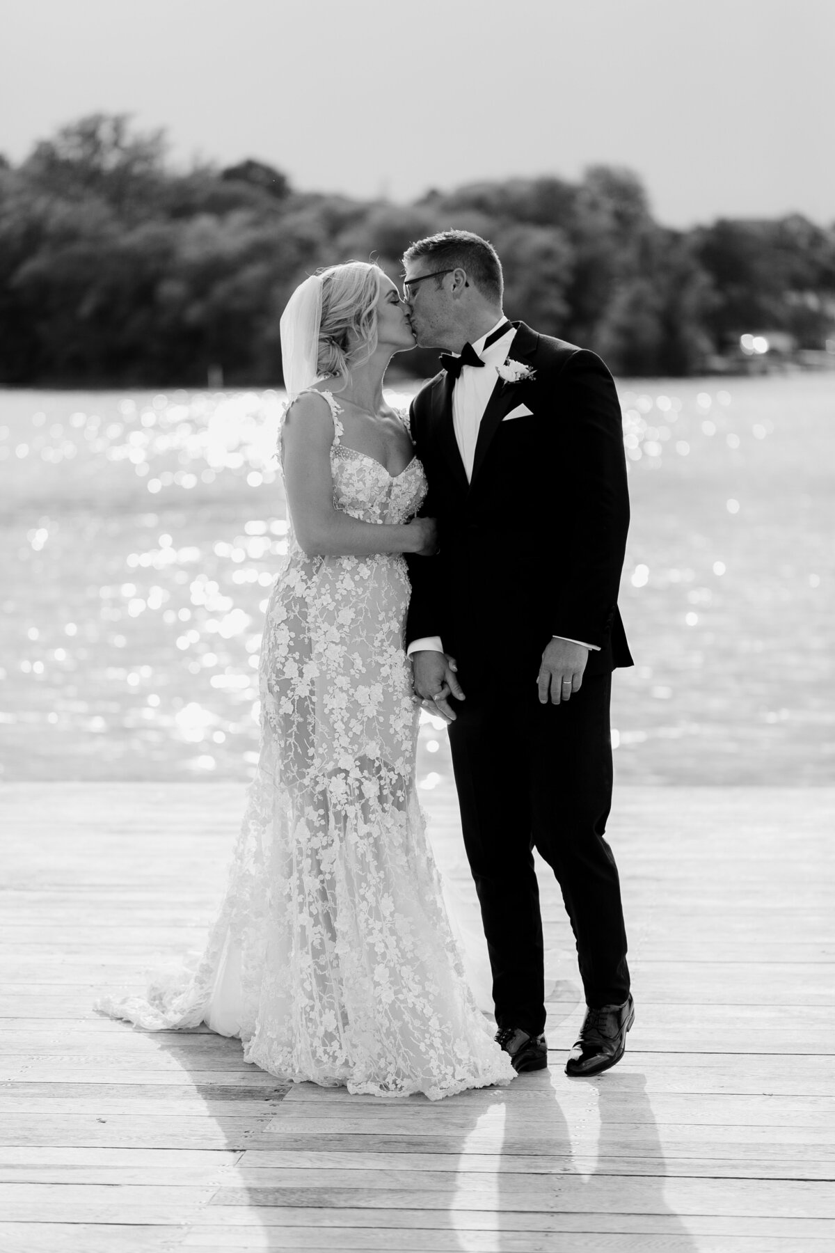 The Lake House on Canandaigua Wedding_Bride and Groom on Dock Sunset Portraits_Verve Event Co (1)