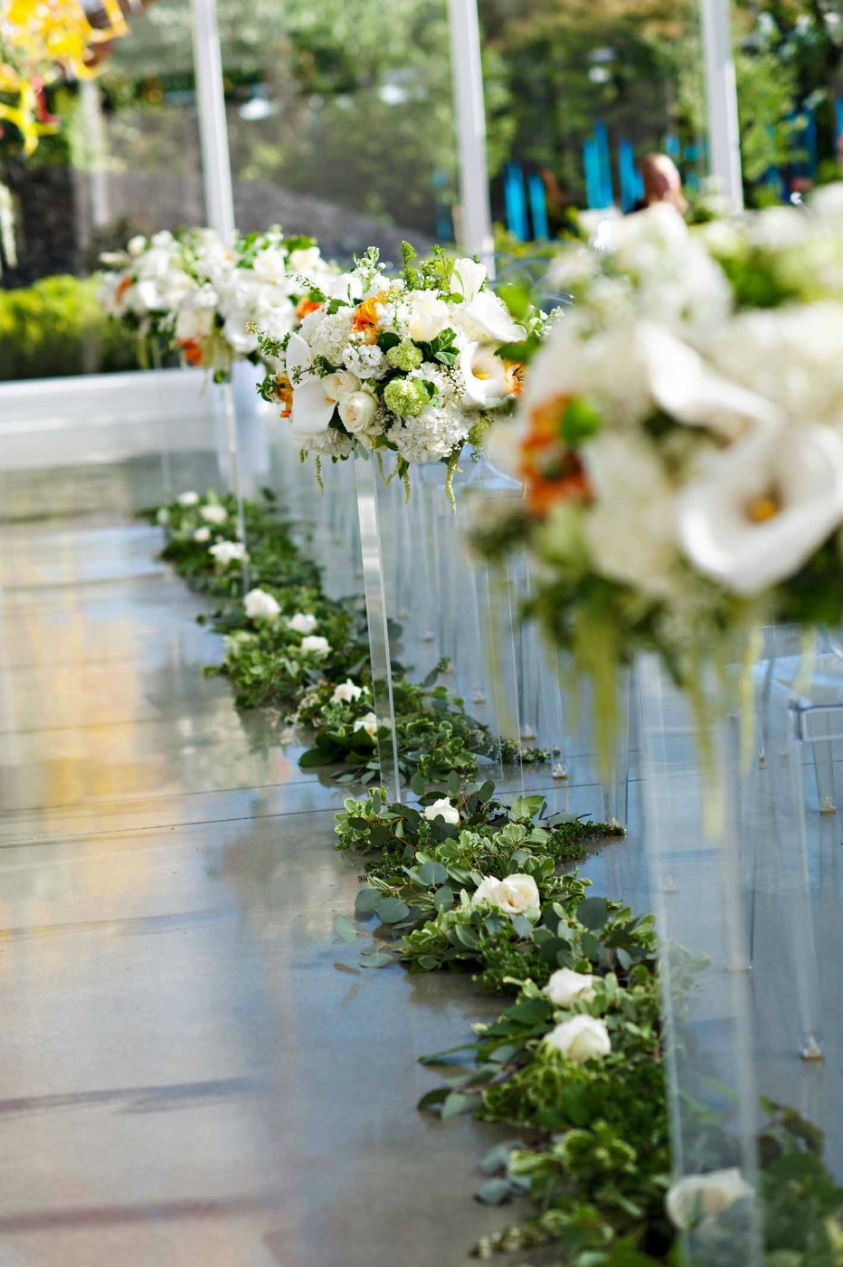 Wedding ceremony floral Designs by Flora Nova Design in Seattle.