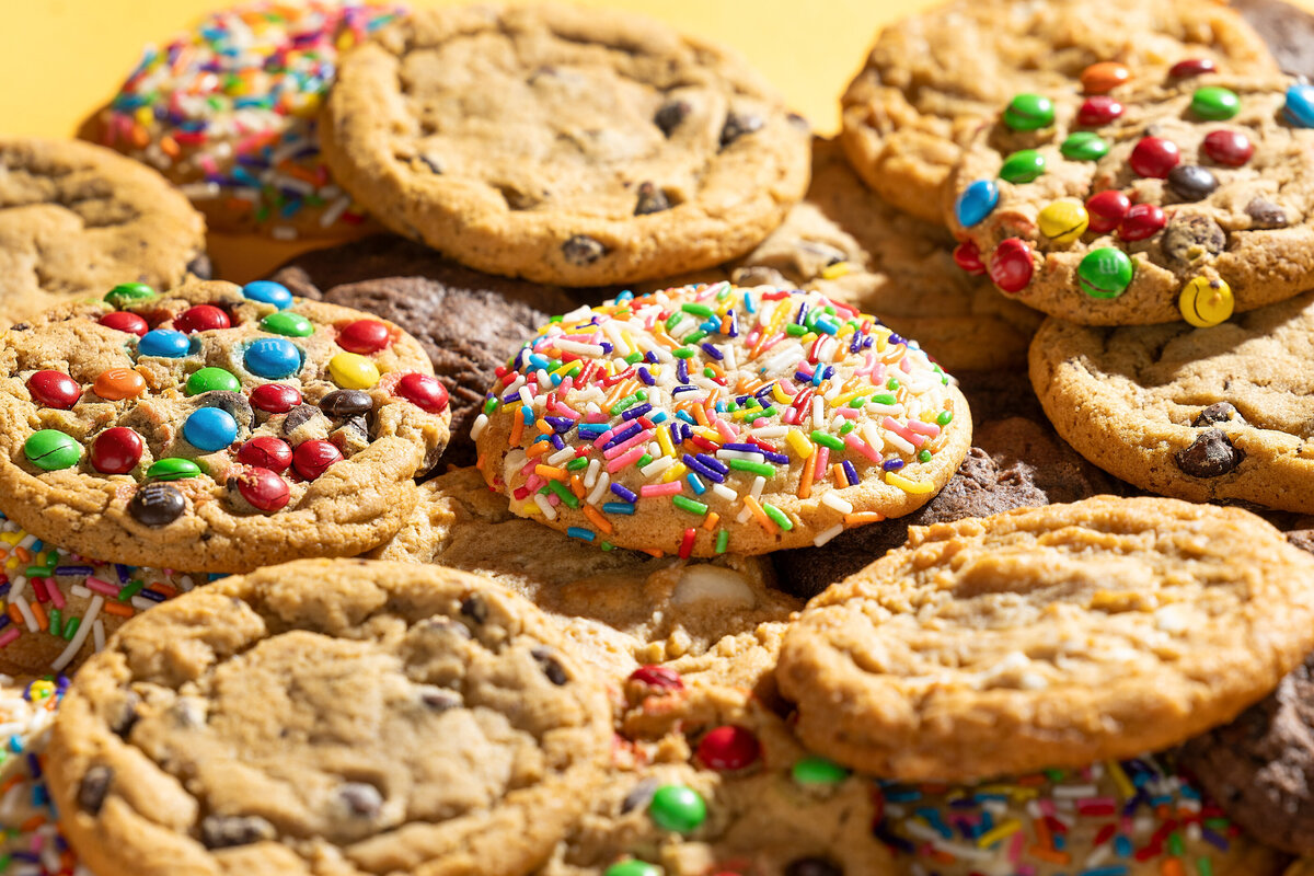 Various cookies on top of each other