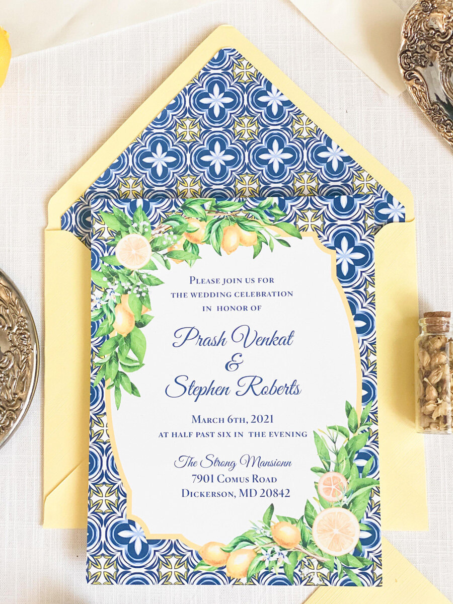 wedding stationery custom invitation suite plume and stone 01