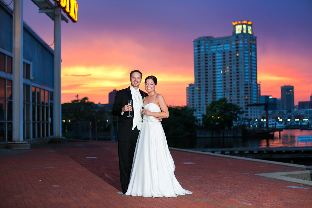 Sunset at Baltimore Museum of Industry Wedding