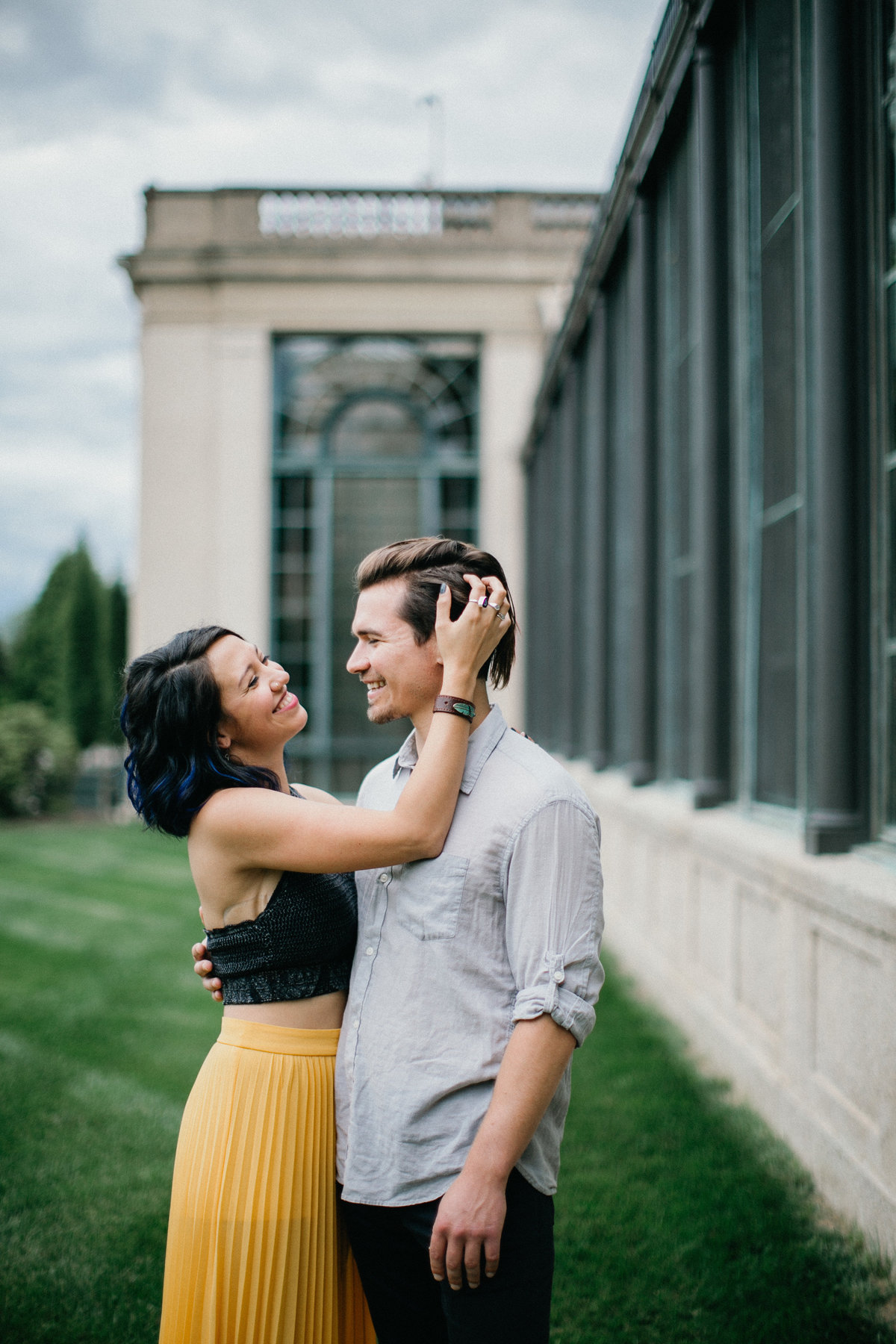 Fun couple shoot at Longwood Gardens in Kennett Square, photography by Sweetwater.