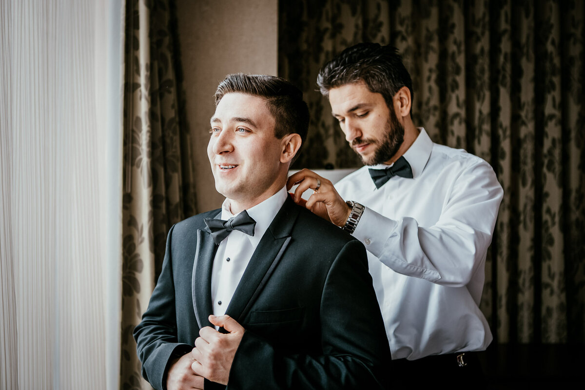 Best man assisting Groom for wedding day in Buffalo, New York