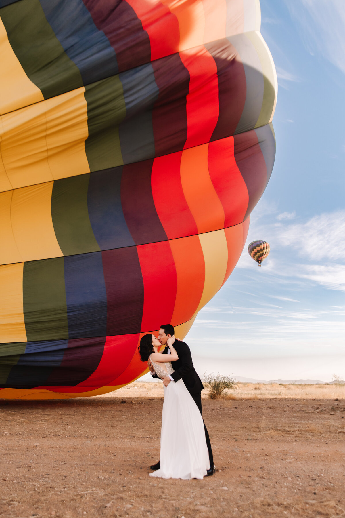 fun and adventurous hot air balloon elopement