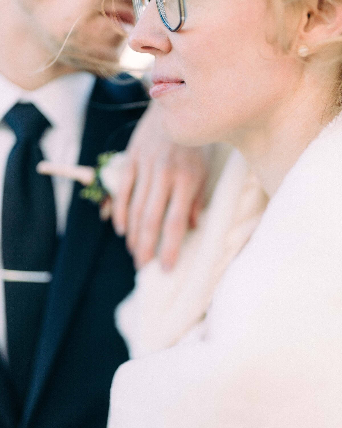 Emotional Detail: Bride and Groom's Lower Faces in Fine Art Shot