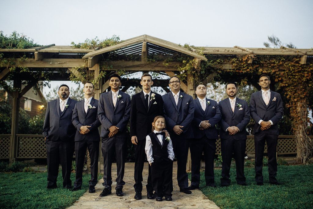 Wedding Photograph Of Groom, Groomsmen, and Ring Bearer Los Angeles