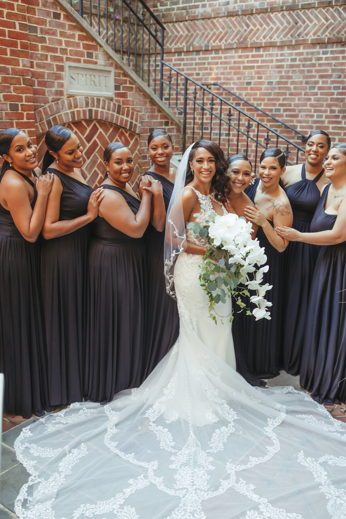 DC-Wedding-Planner-SG3-Events-Elegant Black-Tie-Wedding-in-Baltimore-Maryland - Black-Bridesmaids-Dresses