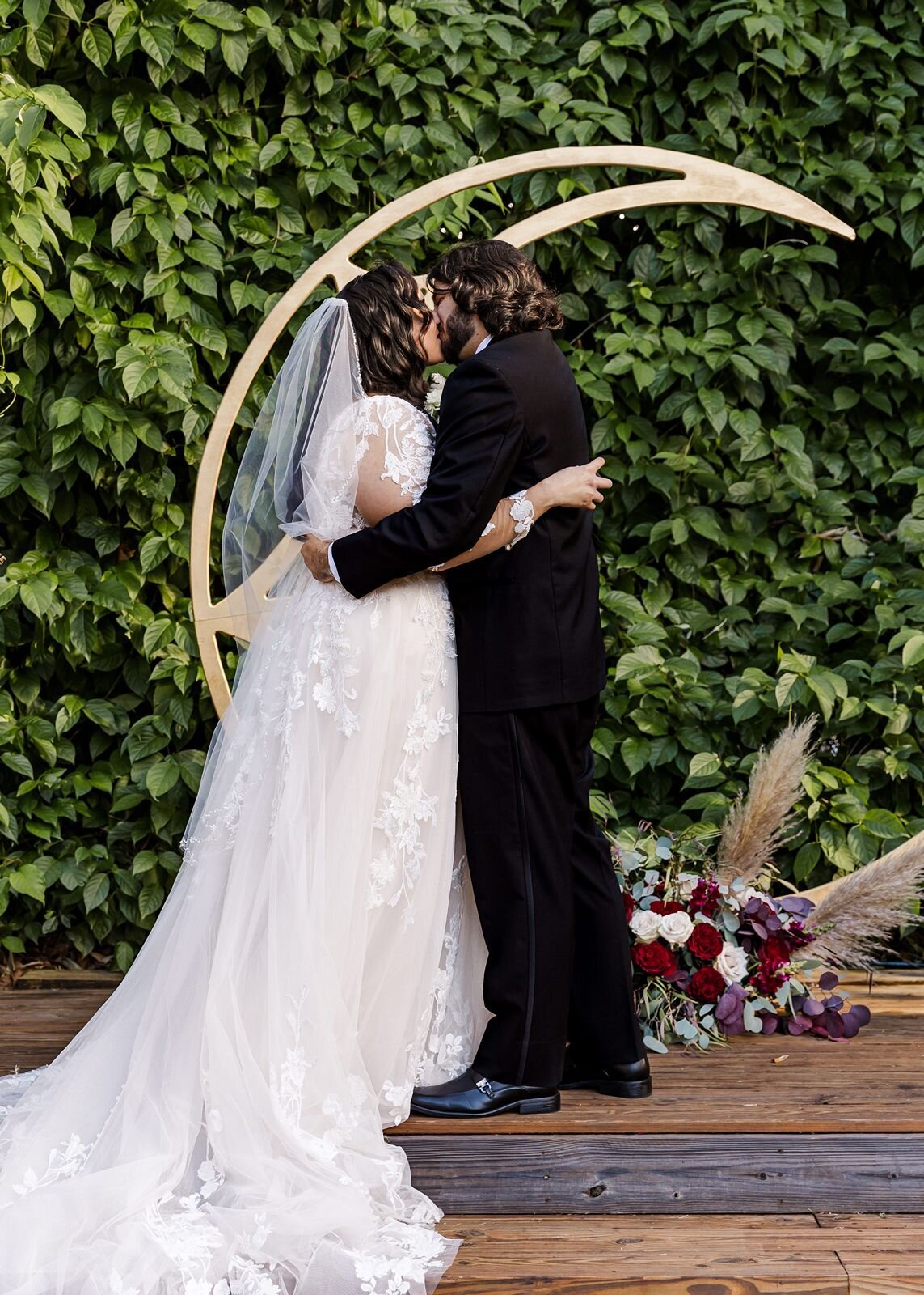 Bride-Groom-First-kiss-The-Acre-Orlando