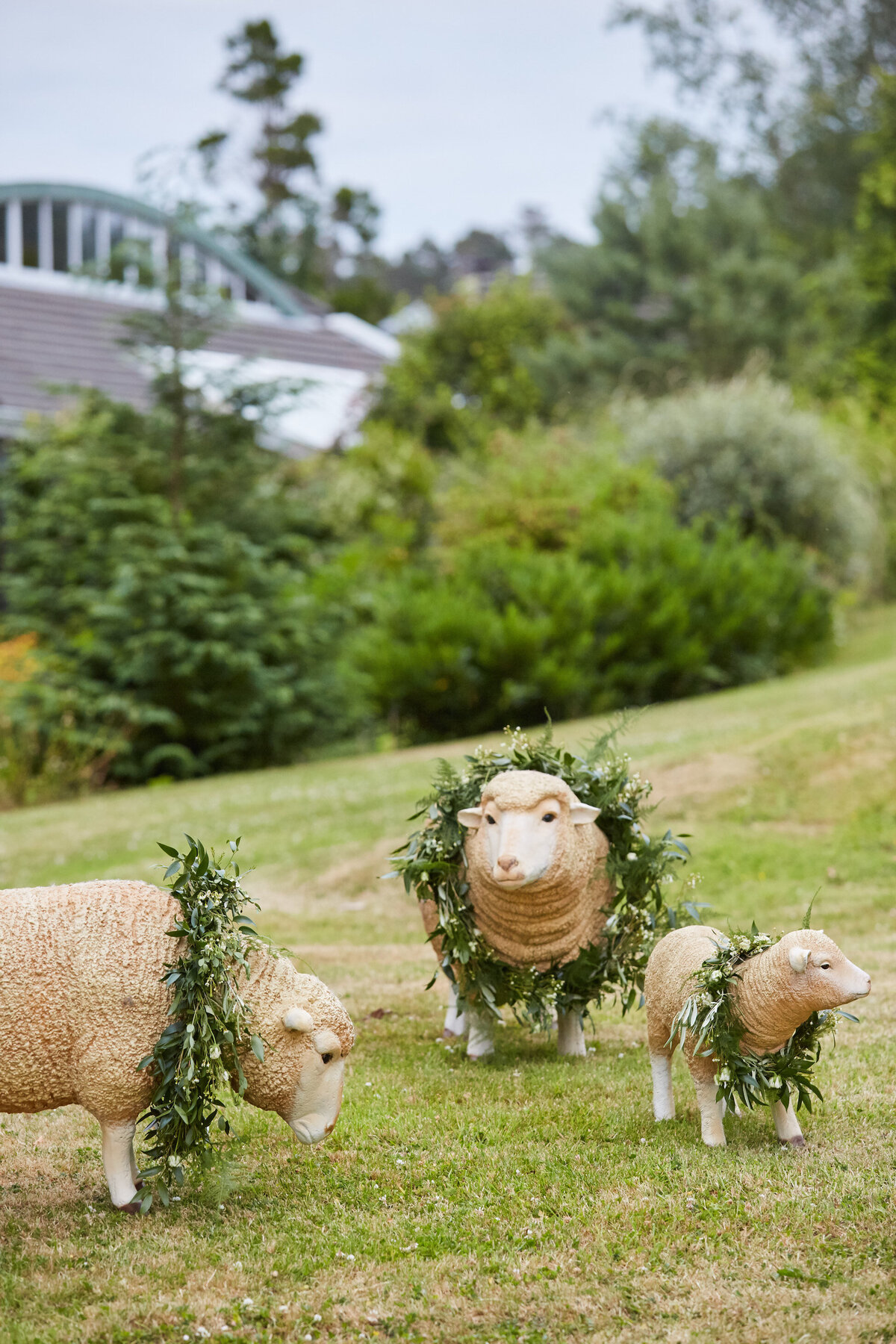 Wreaths on Sheep Ireland Wedding