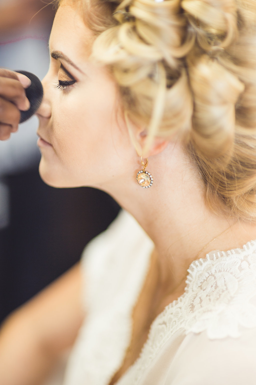 Wedding Photograph Of Woman  Having Her Makeup Done Los Angeles