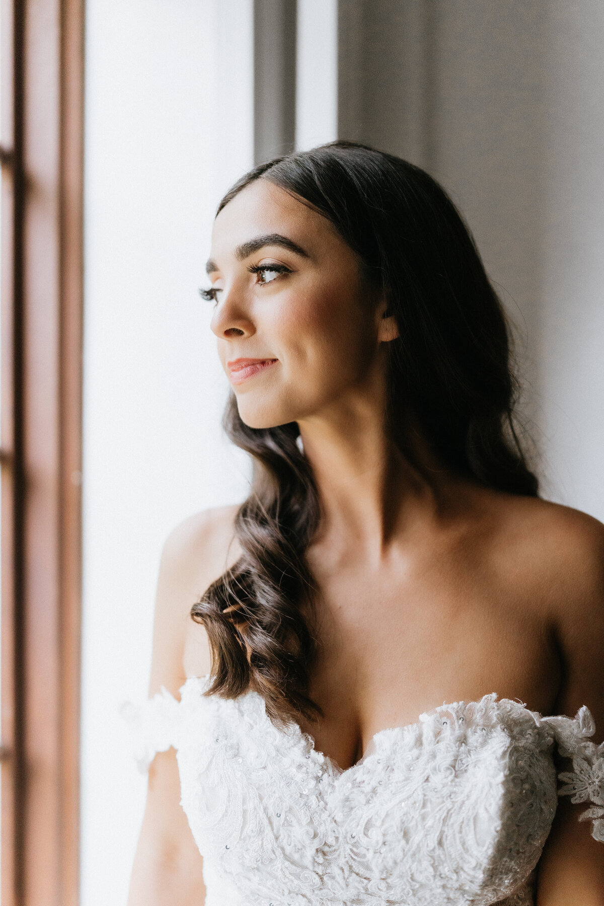 Bridal Portrait, Bride at The Carriage House Houston, Houston Wedding Makeup and Hair