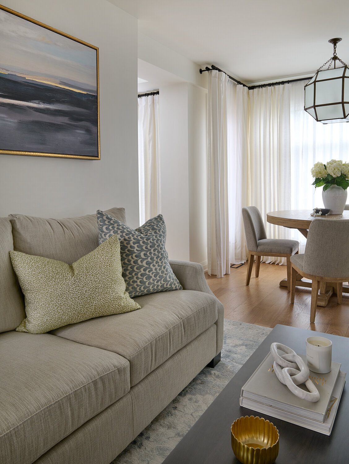 Burlington interior design project - living room sofa area - Staci Edwards Interior Design