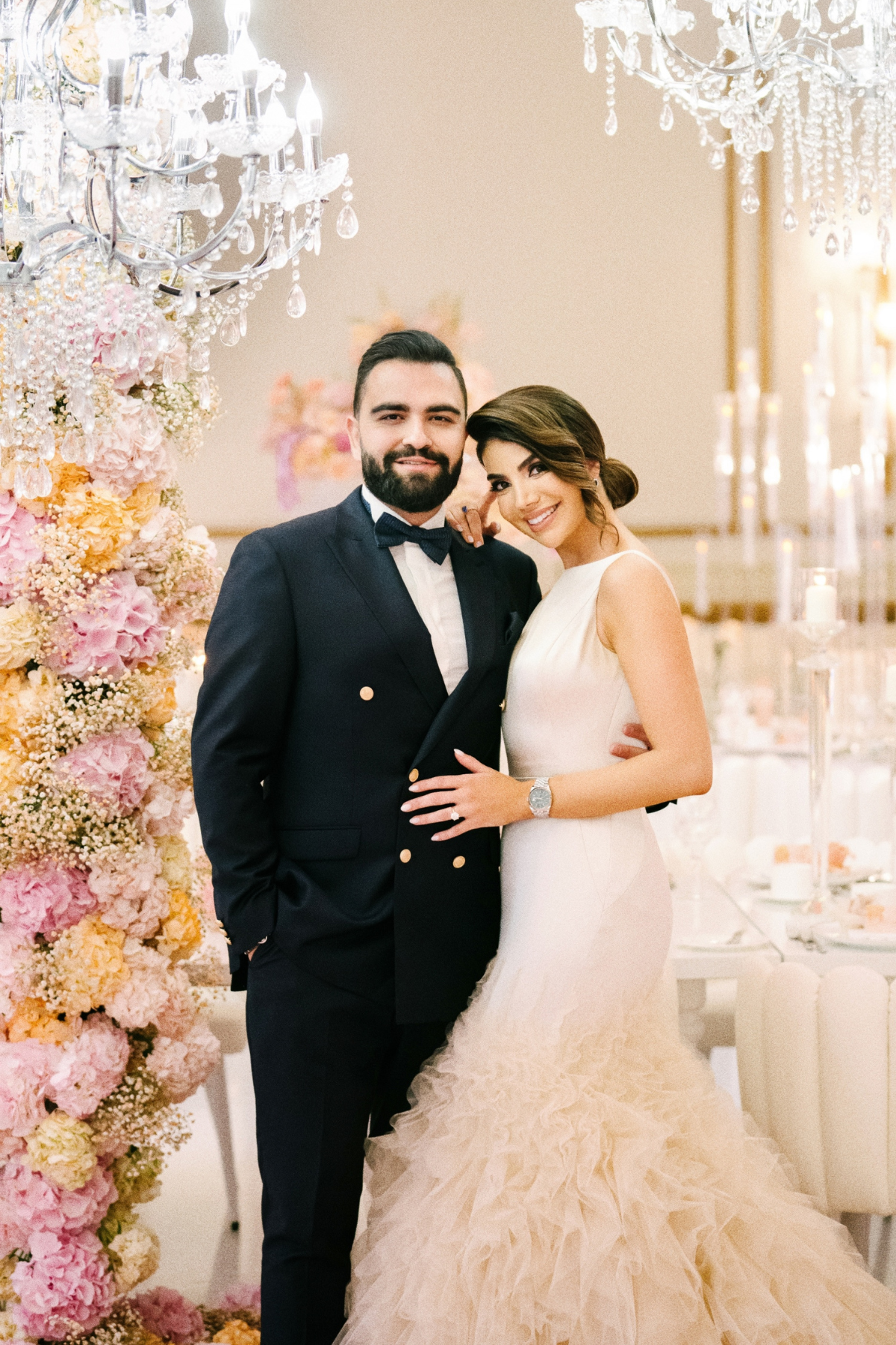 luxury-wedding-reception-pink-floral-bride-groom
