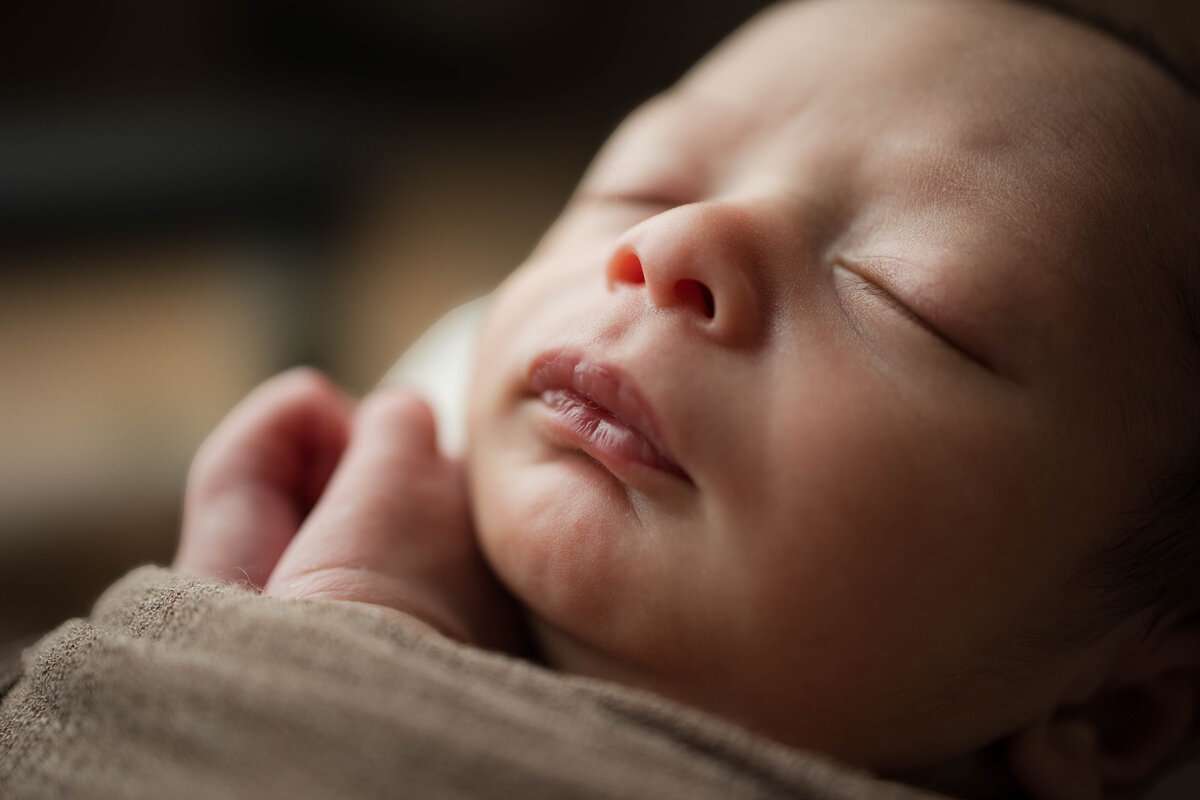 Close Up of Newborn Baby Boy