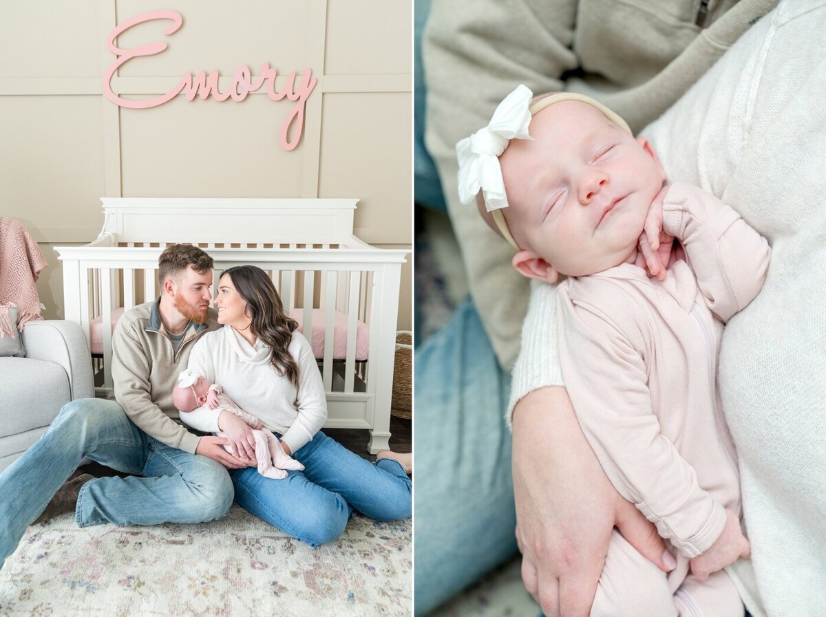 At home family session newborn Texas Girl Family of 3  1