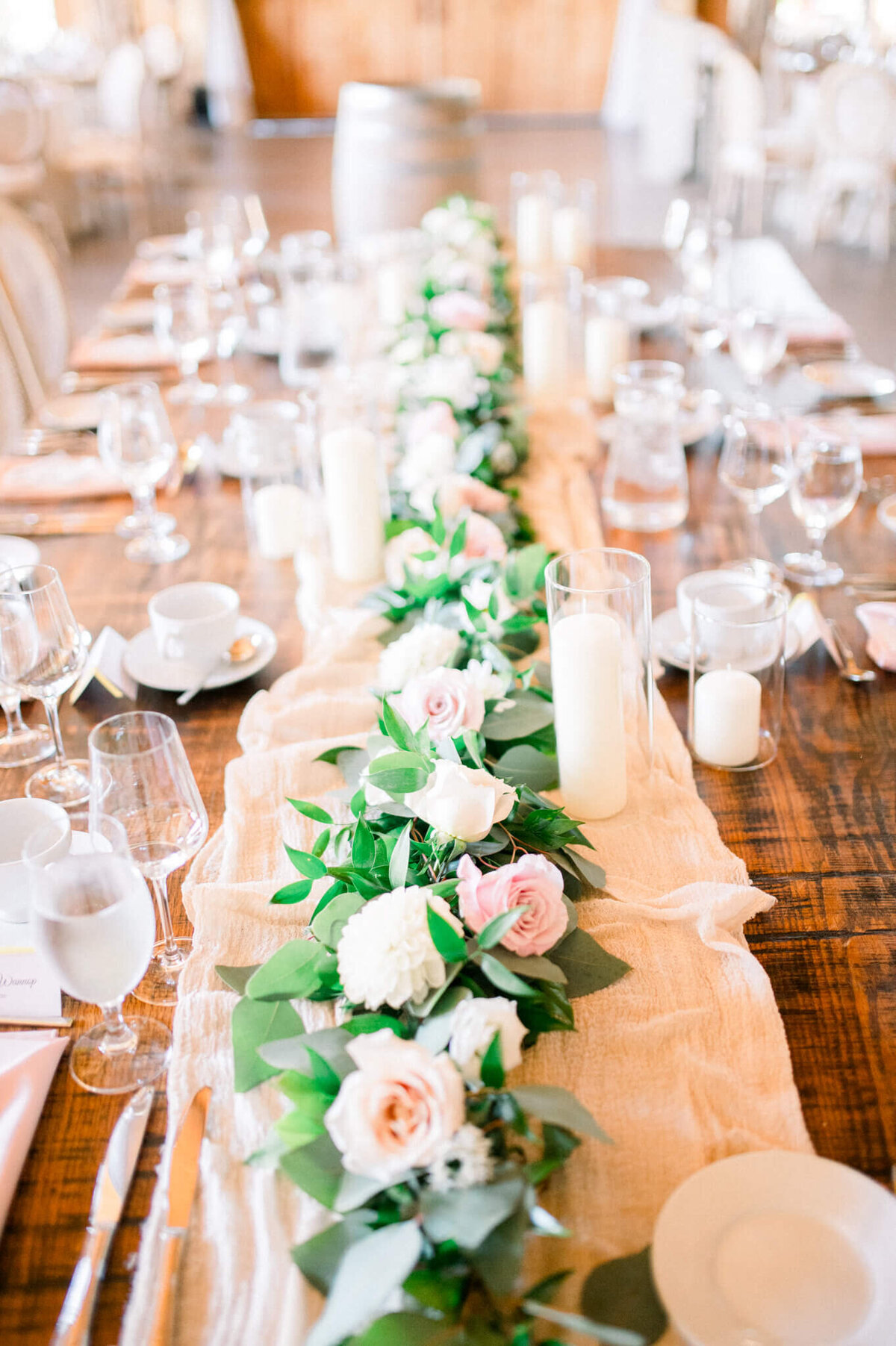 wedding flowers on harvest head table