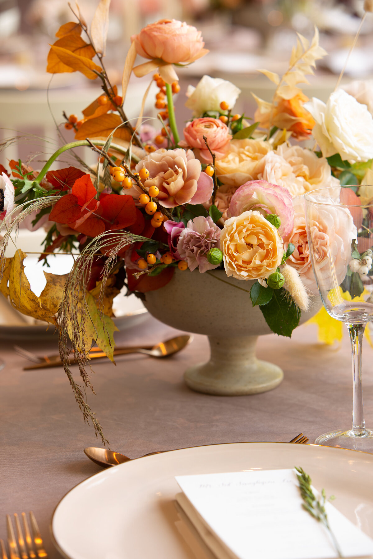 Fall centerpiece at the Metropolitan Museum of art