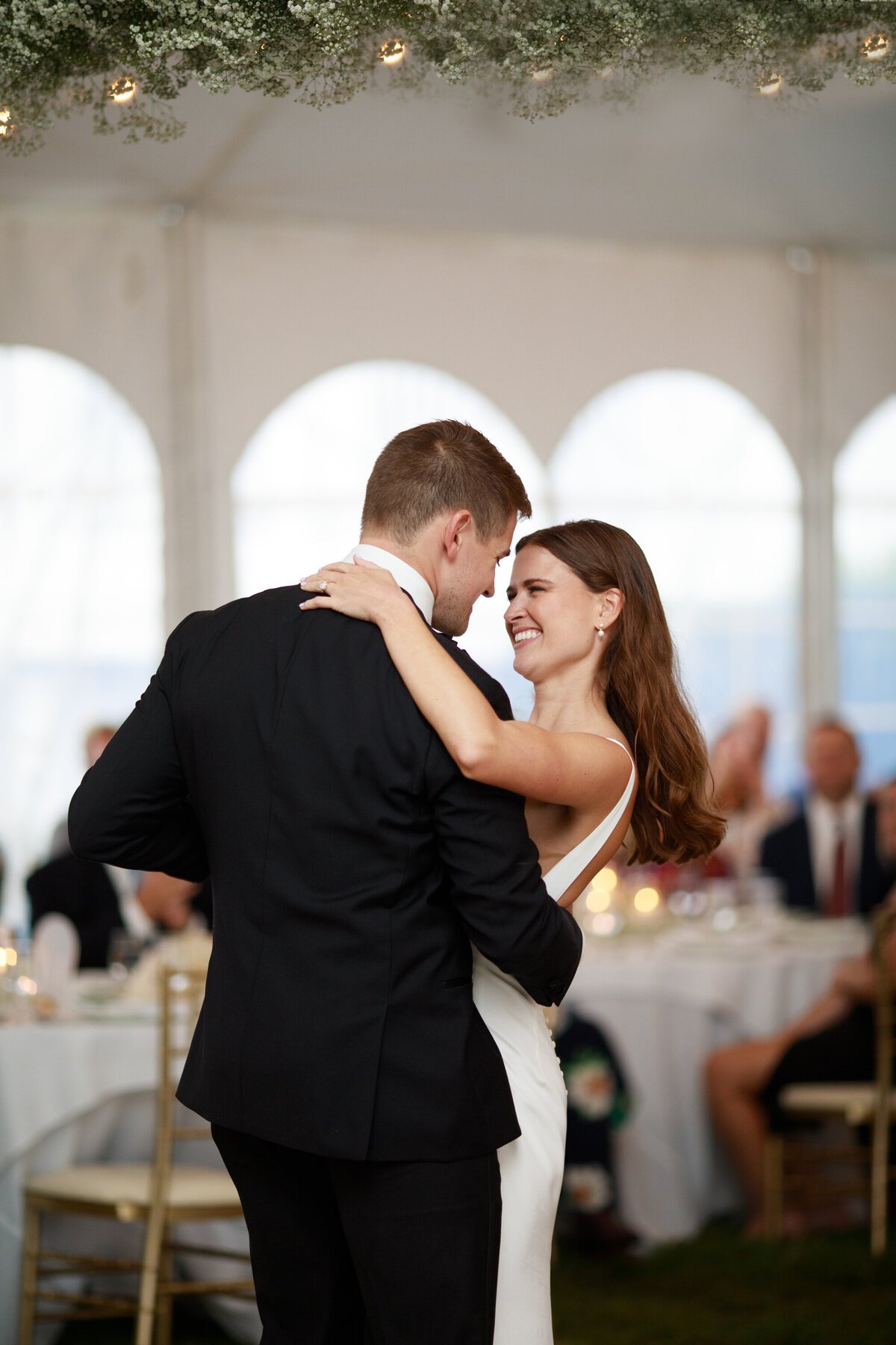 bride and groom sharing a first dance