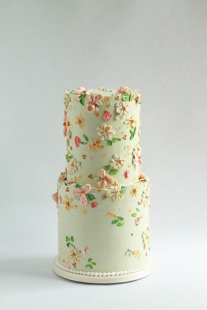 palette knife buttercream wedding cake, Hamilton ON wedding cakes