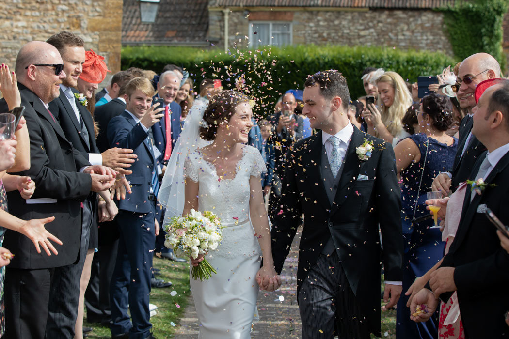 Confetti moment at Hestercombe Gardens Somerset