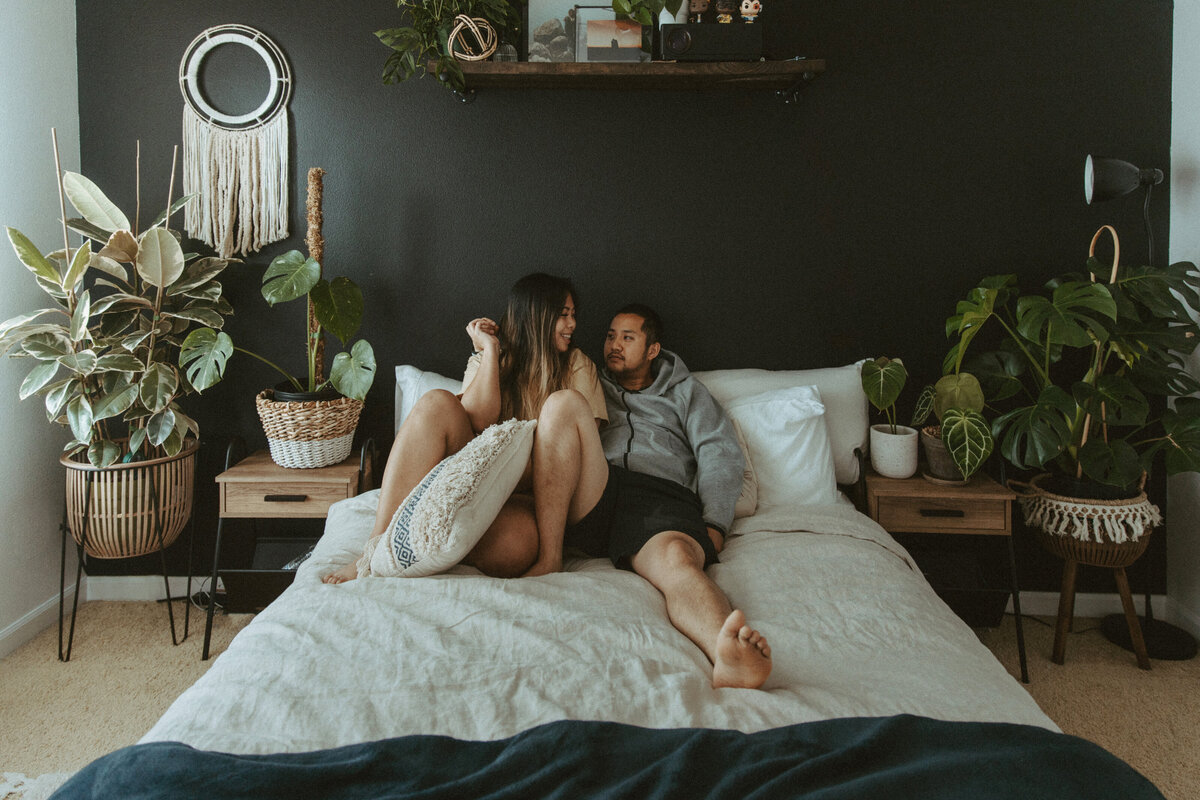 couple laying in bed