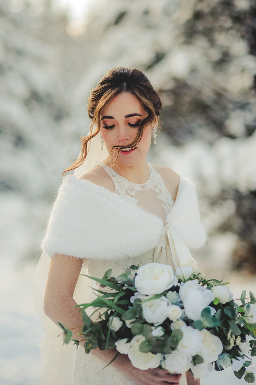 winter bride in snow