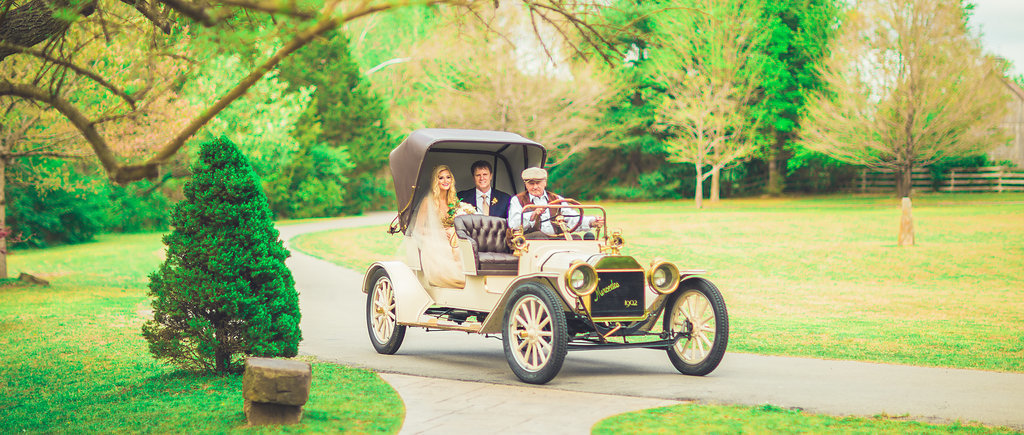 Wedding Photograph Of Bride and Groom in a Wedding Vehicle Los Angeles