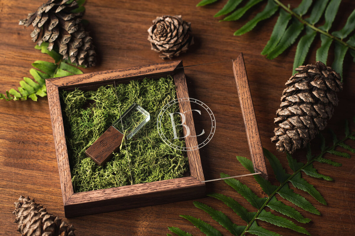 Brittany callahan Photographys forest USB box that is in the top package levels for portrait work