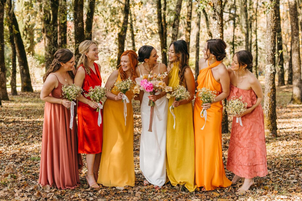 Campovida wedding bridal party sunset dresses