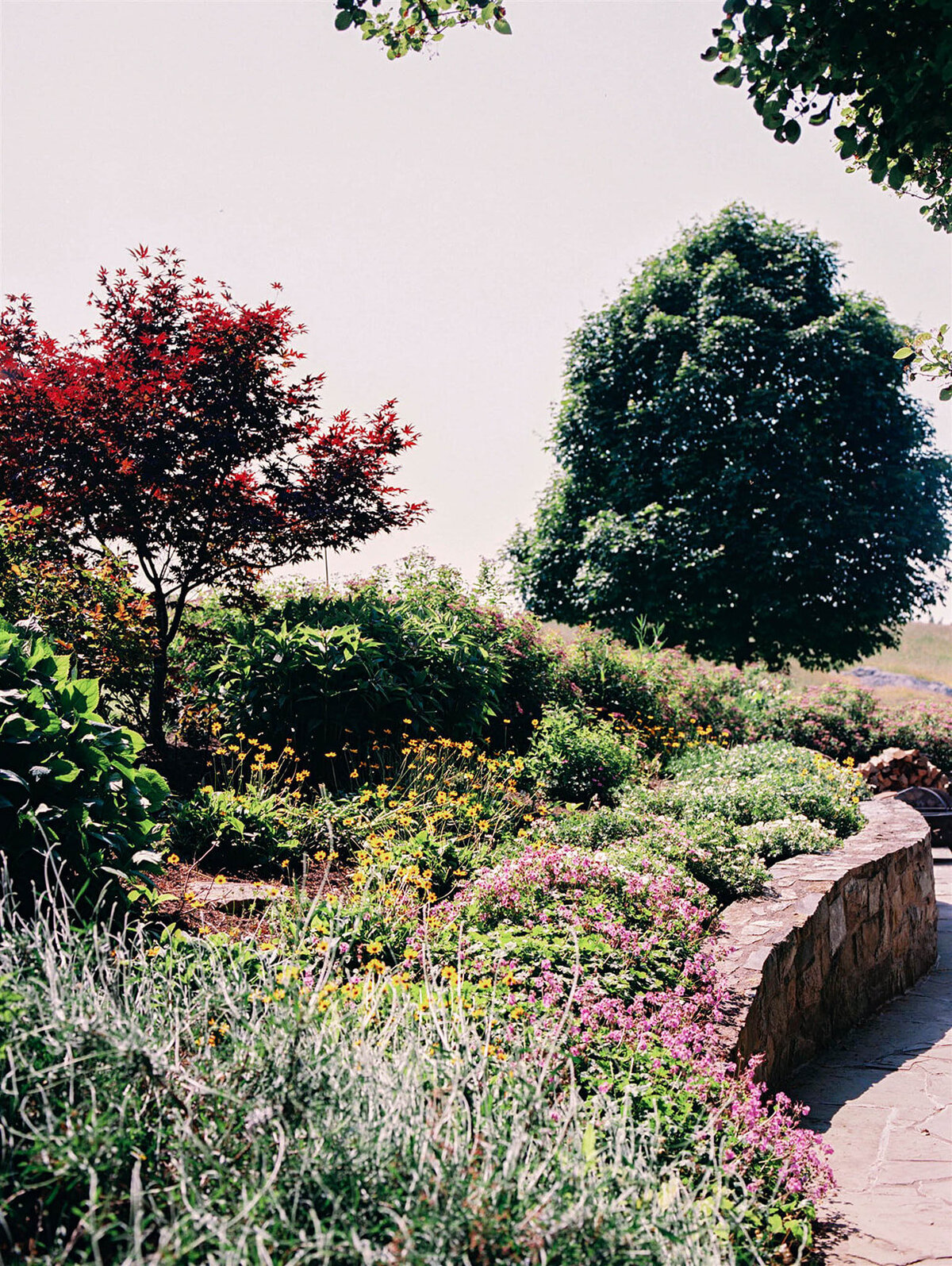 A color shot of the garden at Goodstone Inn