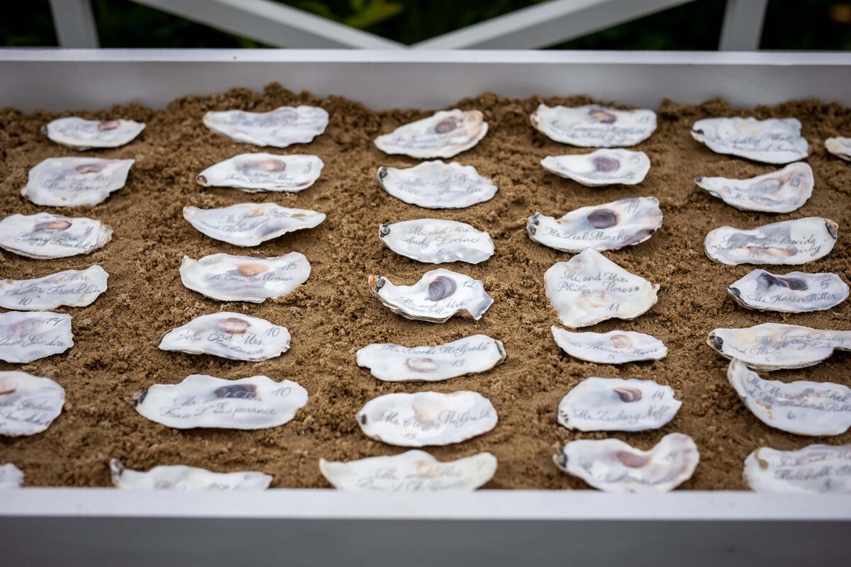 Osyster Placecards Westport Private Residence Wedding