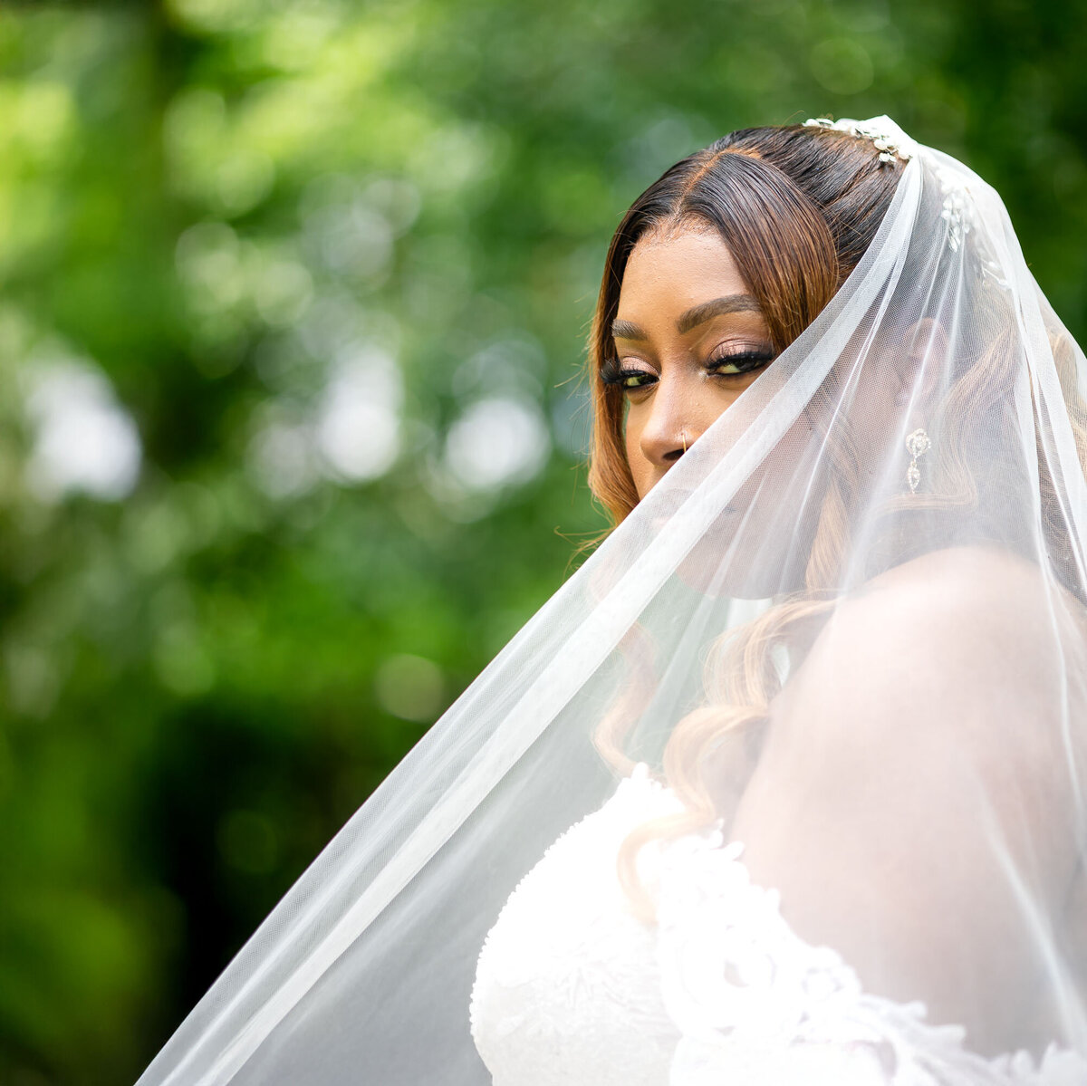 Bride posing for a timeless portrait captured by an Atlanta wedding photographer