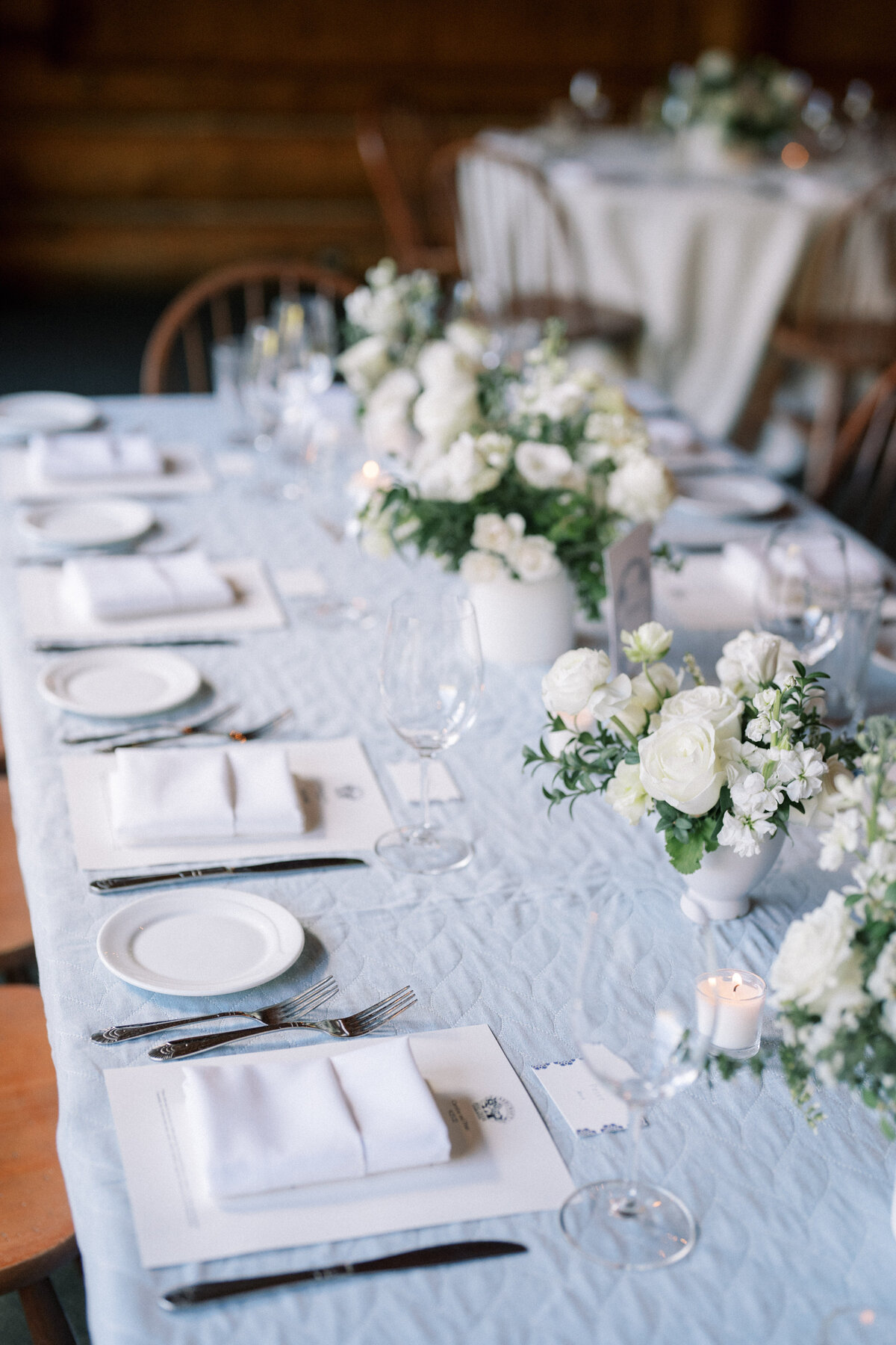 Table details at Pinecreek Cookhouse welcome party