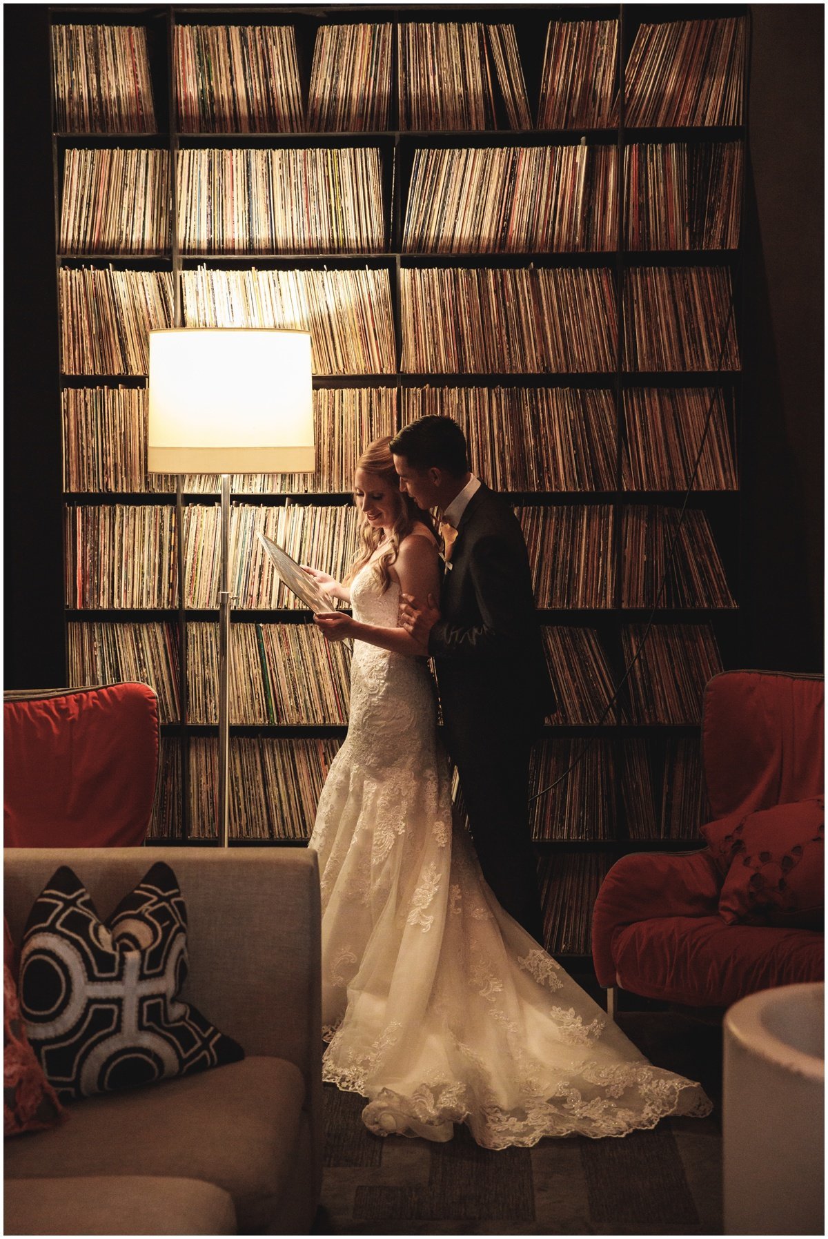 Austin wedding photographer w hotel wedding photographer bride groom record room