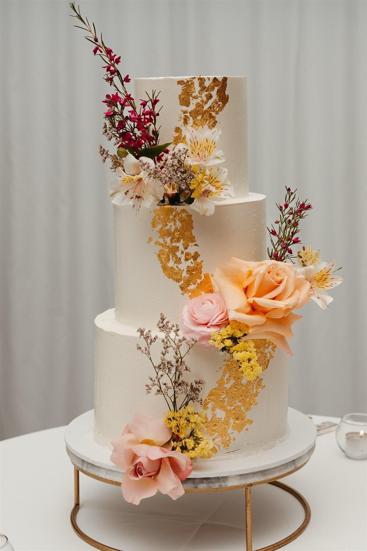 Bright wedding cake flowers Sunshine Coast