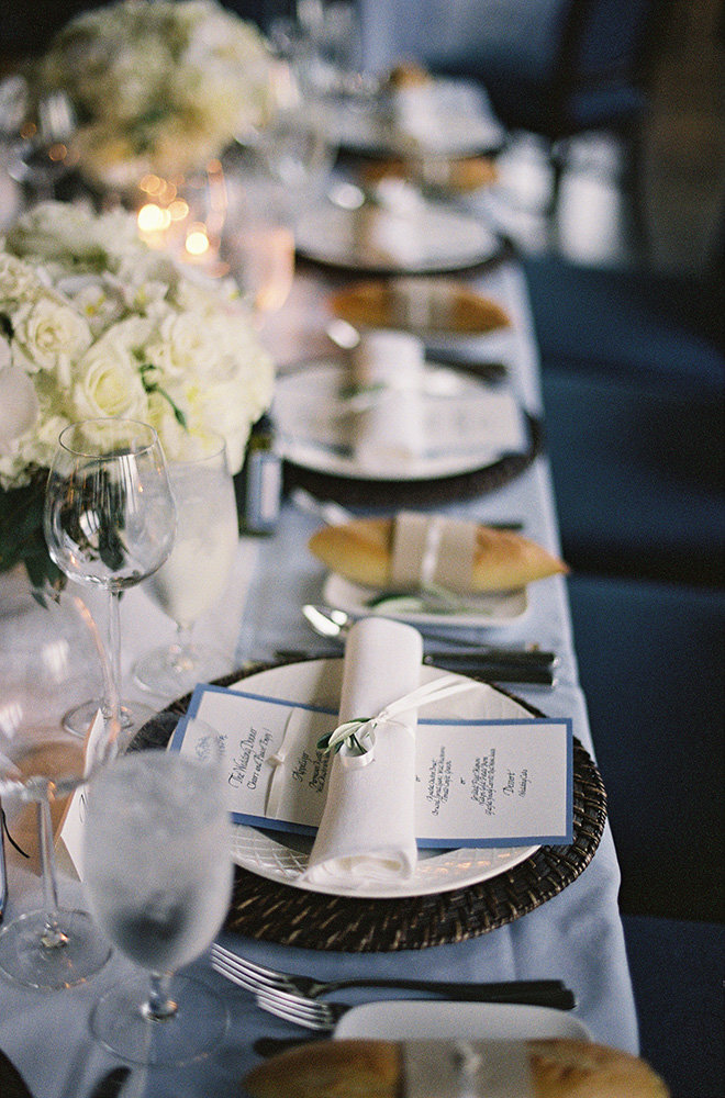 place settings at reception