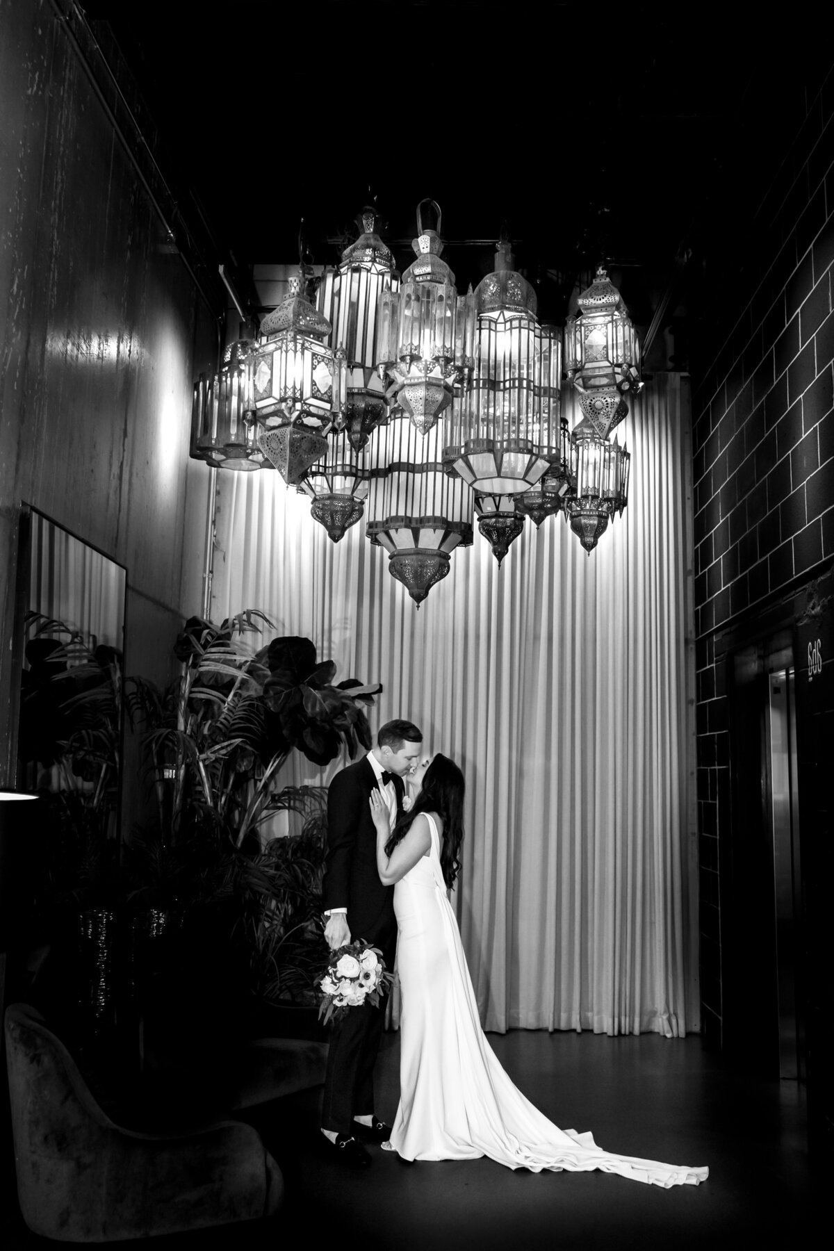 Bride and Groom in Lobby