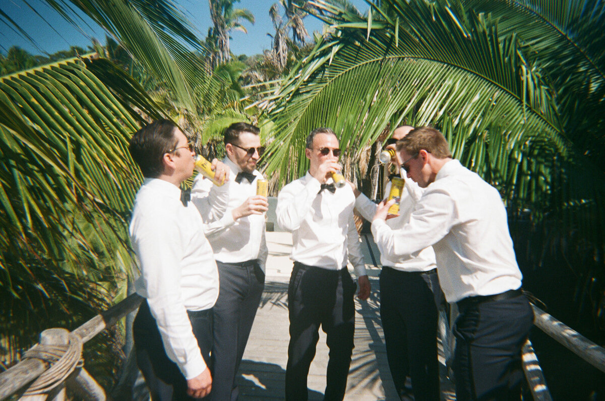 Groomsmen getting ready at ACRE Resort Cabo Mexico