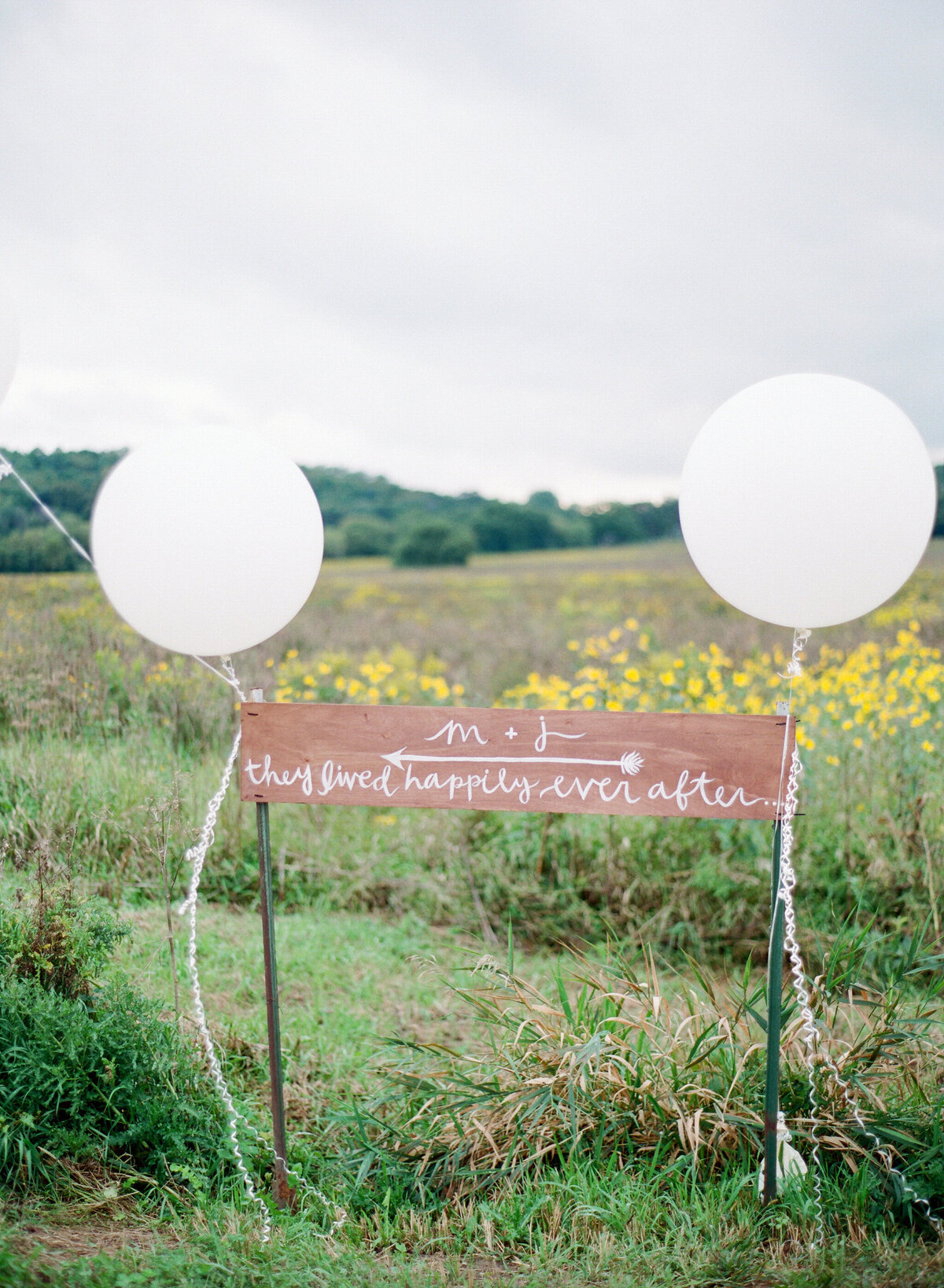 temporary signage for a private estate wedding