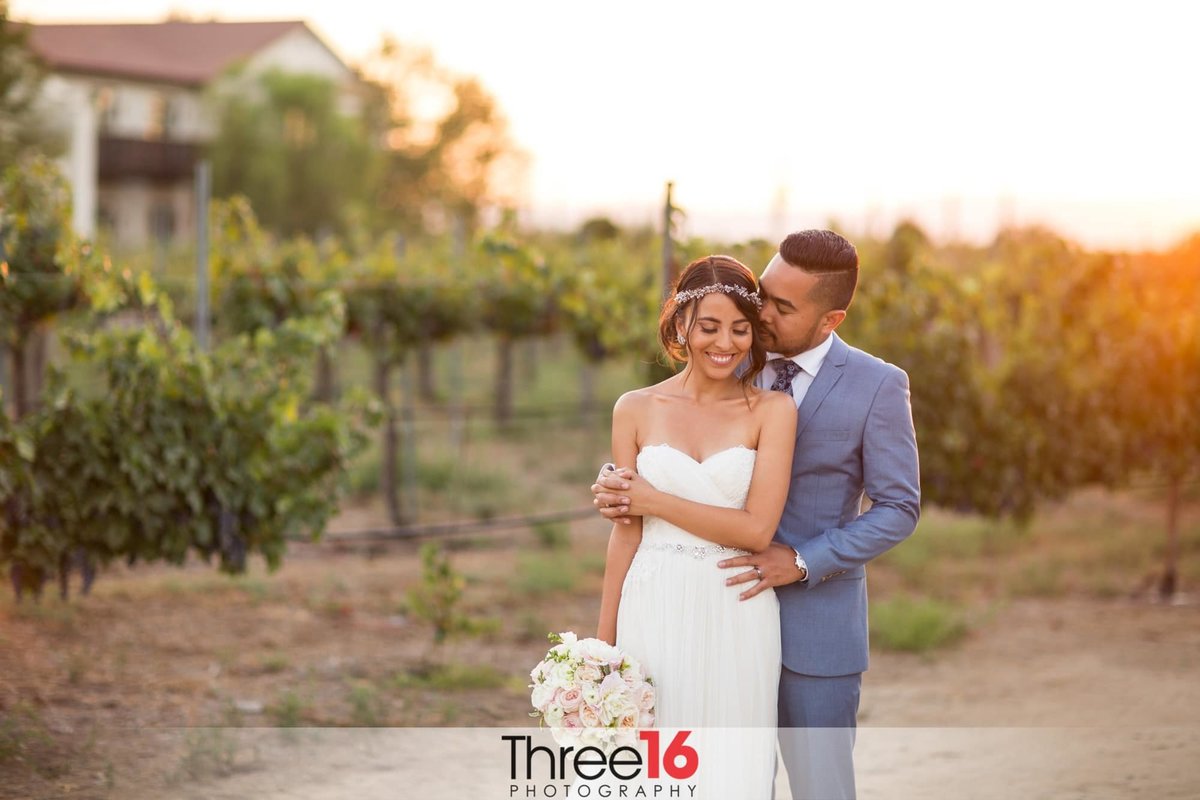 Sharing a fun moment between newly married couple at Ponte Winery