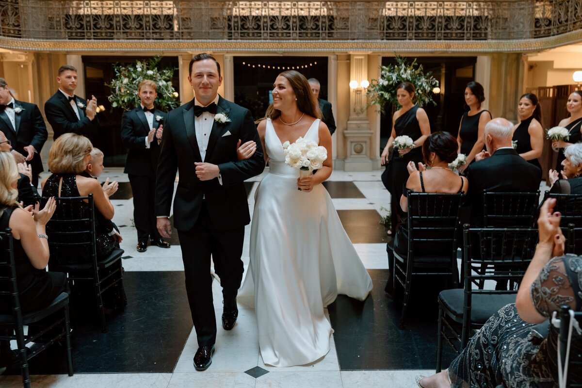 Event-Planning-DC-Wedding-Baltimore-George-Peabody-Library-Recessional-Bride-Groom-Anna-Lowe-Photography-