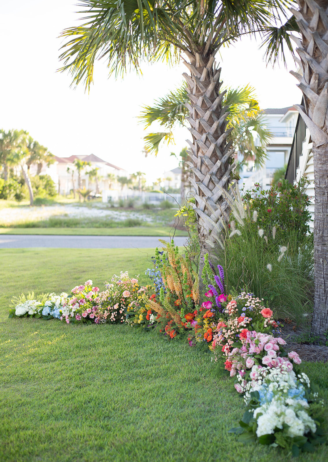 Rainbow Floral Arch Orange Beach