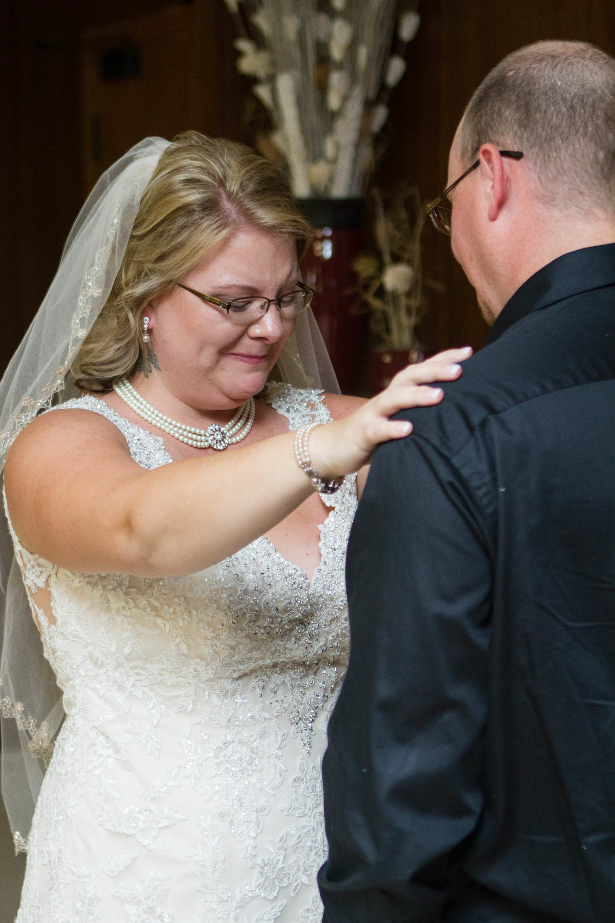 bride emotional with brother