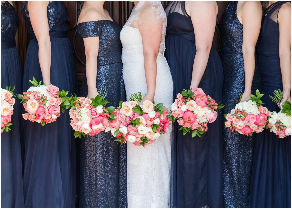 Bride and bridesmaids bouquetes by Kevin and Anna Photography
