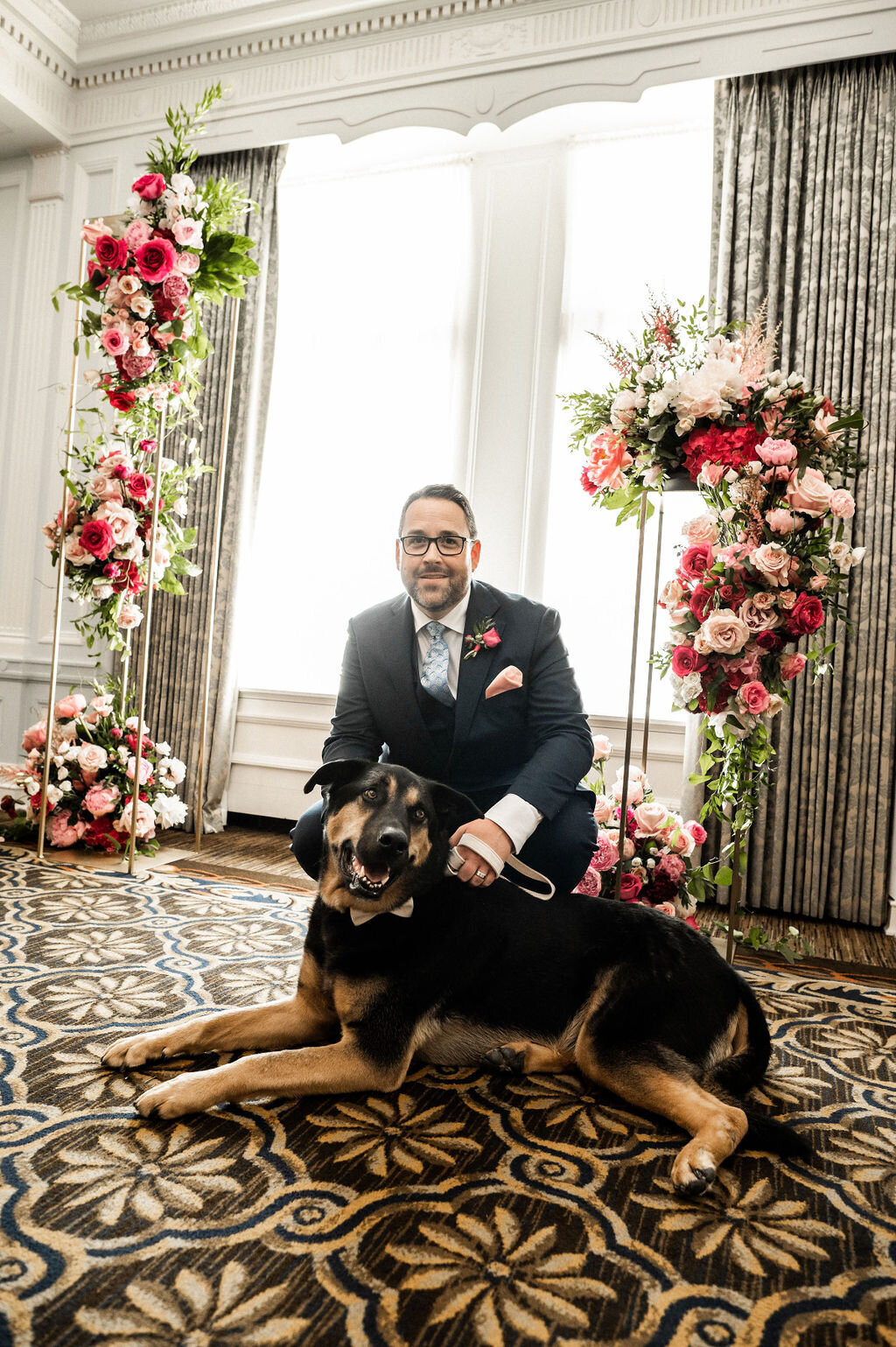 Edmonton-Wedding-Ceremony-Groom-With-Dog